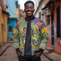 Wangari Maathai Bomber Jacket Colorful Nature-Inspired Design Empowerment Quote African Print Environmental - Wonder Print Shop