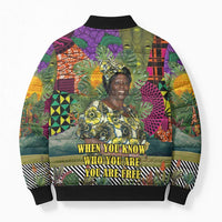 Wangari Maathai Bomber Puffer Jacket Colorful Nature-Inspired Design Empowerment Quote African Print Environmental - Wonder Print Shop