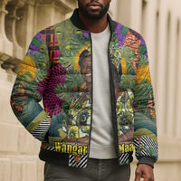 Wangari Maathai Bomber Puffer Jacket Colorful Nature-Inspired Design Empowerment Quote African Print Environmental - Wonder Print Shop