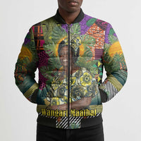Wangari Maathai Bomber Puffer Jacket Colorful Nature-Inspired Design Empowerment Quote African Print Environmental - Wonder Print Shop