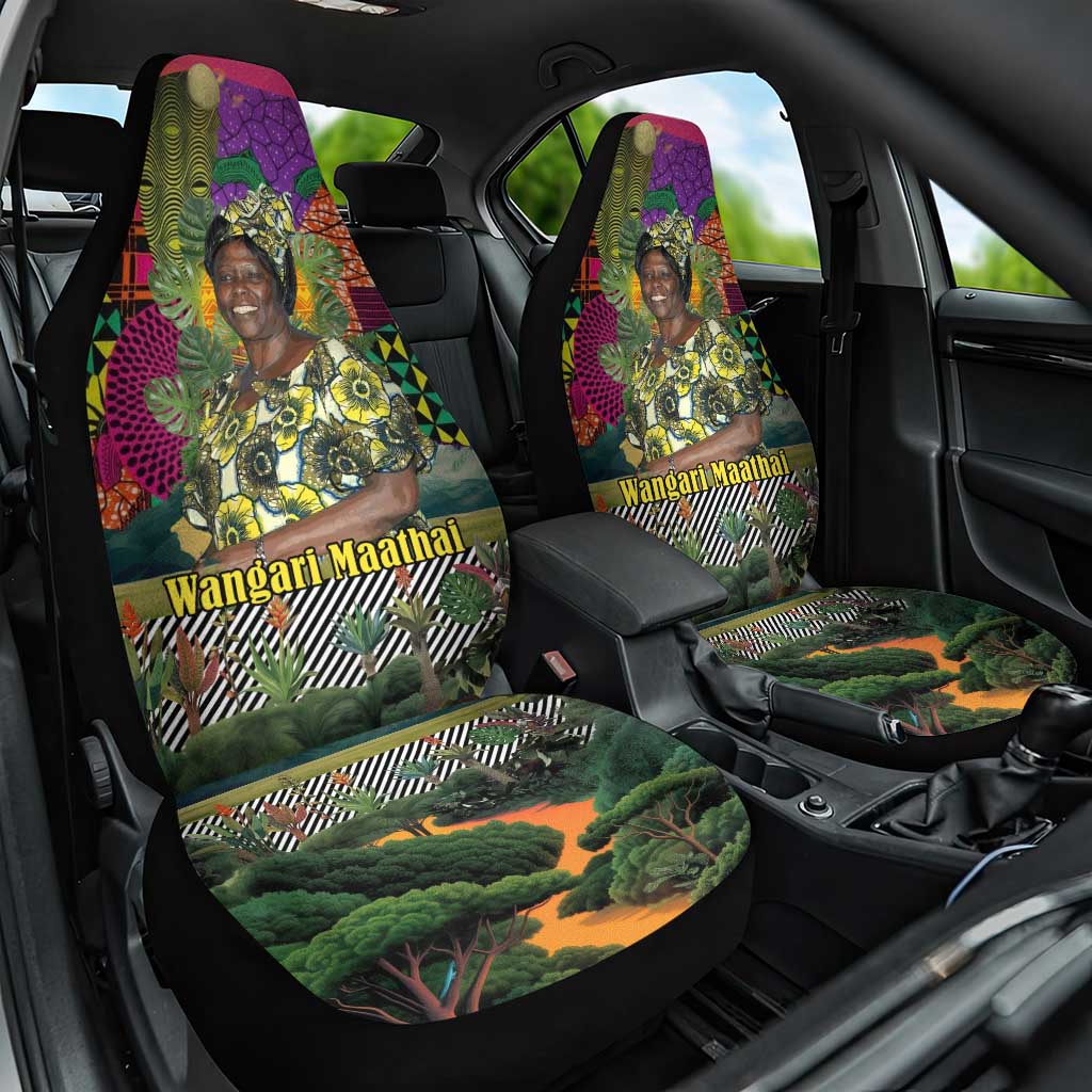 Wangari Maathai Car Seat Cover Colorful Nature-Inspired Design Empowerment Quote African Print Environmental - Wonder Print Shop