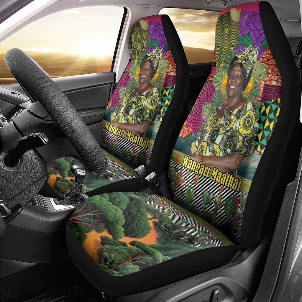 Wangari Maathai Car Seat Cover Colorful Nature-Inspired Design Empowerment Quote African Print Environmental - Wonder Print Shop