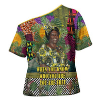 Wangari Maathai Cross Shoulder Shirt Colorful Nature-Inspired Design Empowerment Quote African Print Environmental - Wonder Print Shop