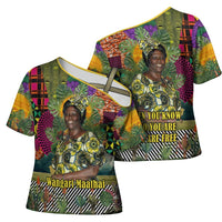 Wangari Maathai Cross Shoulder Shirt Colorful Nature-Inspired Design Empowerment Quote African Print Environmental - Wonder Print Shop