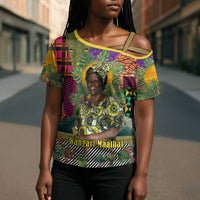 Wangari Maathai Cross Shoulder Shirt Colorful Nature-Inspired Design Empowerment Quote African Print Environmental - Wonder Print Shop
