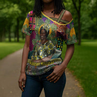 Wangari Maathai Cross Shoulder Shirt Colorful Nature-Inspired Design Empowerment Quote African Print Environmental - Wonder Print Shop