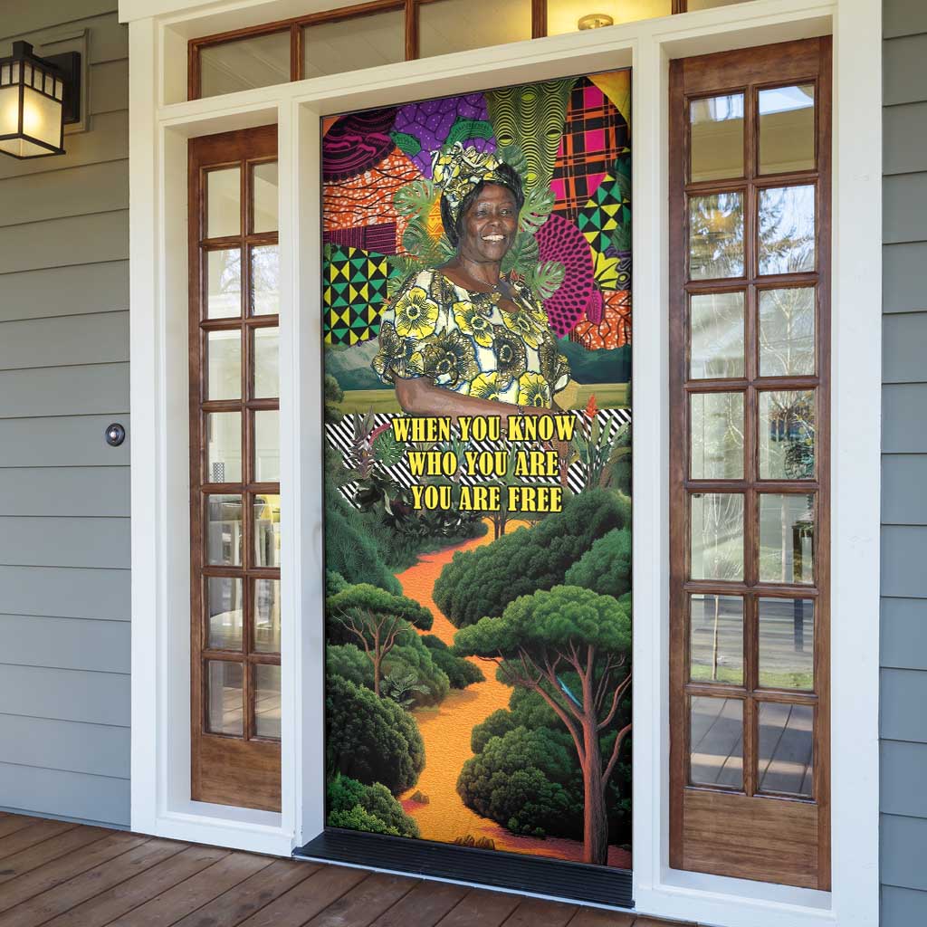 Wangari Maathai Door Cover Colorful Nature-Inspired Design Empowerment Quote African Print Environmental - Wonder Print Shop