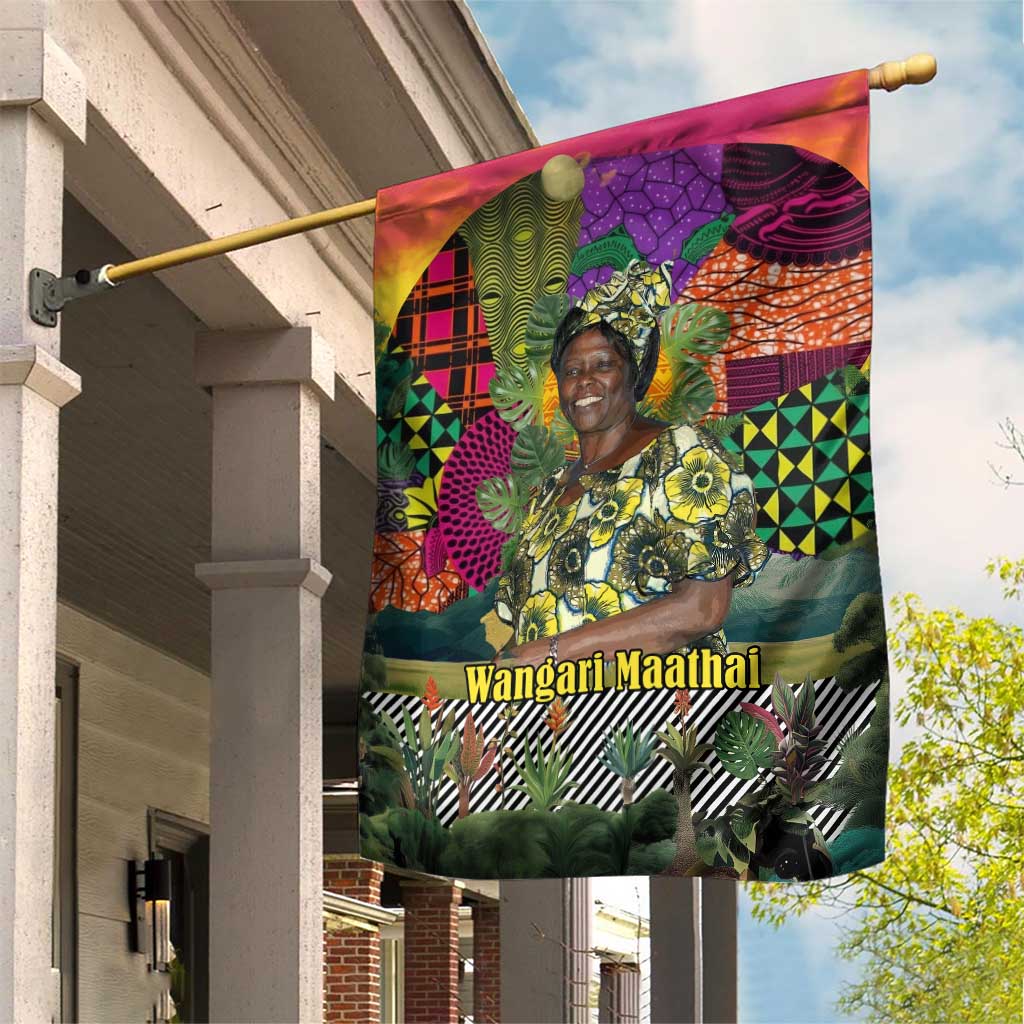 Wangari Maathai Garden Flag Colorful Nature-Inspired Design Empowerment Quote African Print Environmental - Wonder Print Shop