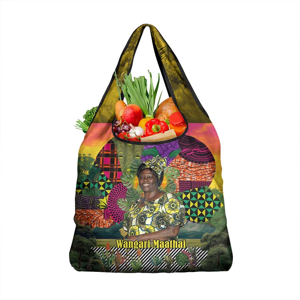 Wangari Maathai Grocery Bag Colorful Nature-Inspired Design Empowerment Quote African Print Environmental - Wonder Print Shop