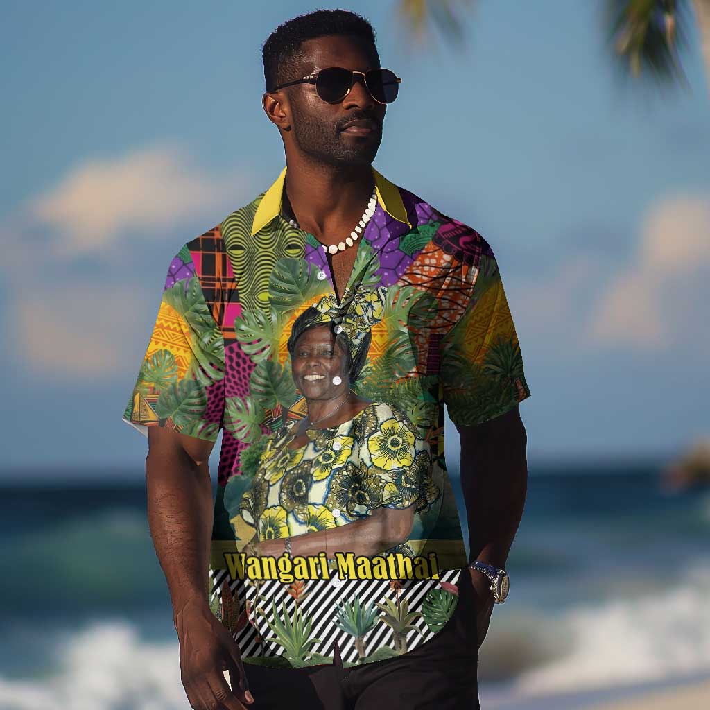 Wangari Maathai Hawaiian Shirt Colorful Nature-Inspired Design Empowerment Quote African Print Environmental - Wonder Print Shop
