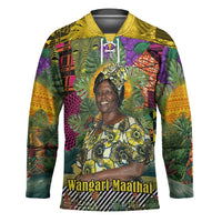 Wangari Maathai Hockey Jersey Colorful Nature-Inspired Design Empowerment Quote African Print Environmental - Wonder Print Shop