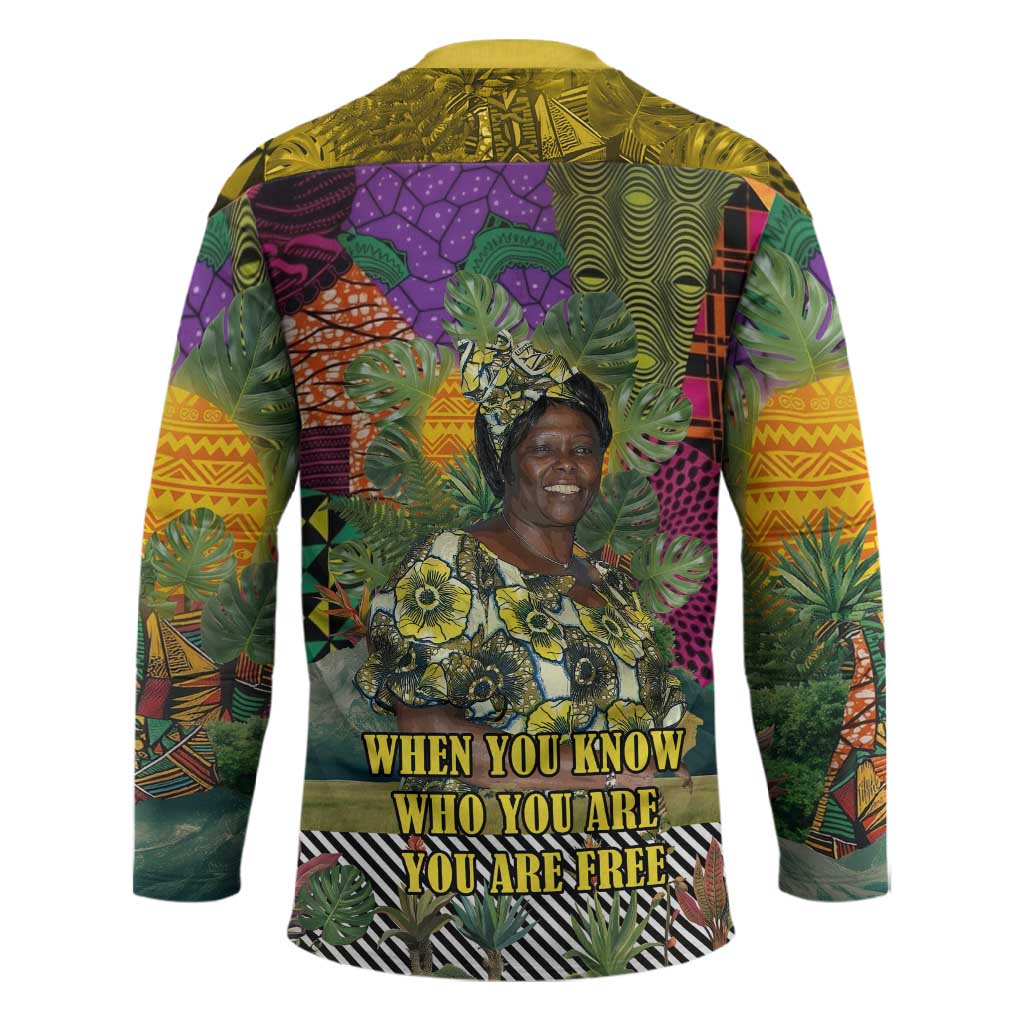 Wangari Maathai Hockey Jersey Colorful Nature-Inspired Design Empowerment Quote African Print Environmental - Wonder Print Shop