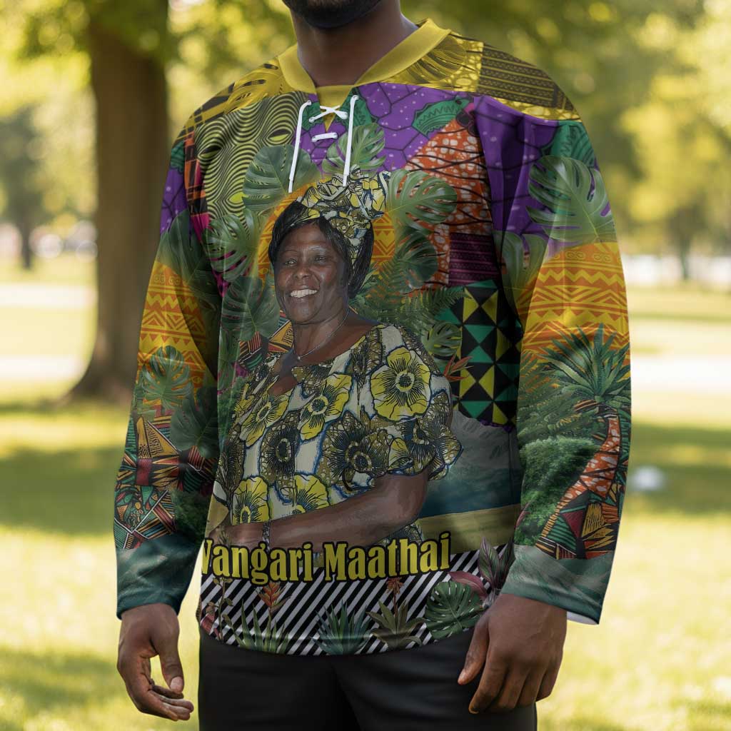 Wangari Maathai Hockey Jersey Colorful Nature-Inspired Design Empowerment Quote African Print Environmental - Wonder Print Shop