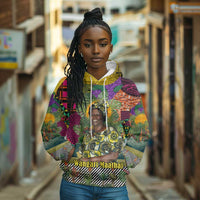 Wangari Maathai Hoodie Colorful Nature-Inspired Design Empowerment Quote African Print Environmental - Wonder Print Shop