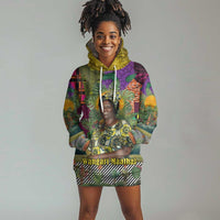 Wangari Maathai Hoodie Dress Colorful Nature-Inspired Design Empowerment Quote African Print Environmental - Wonder Print Shop