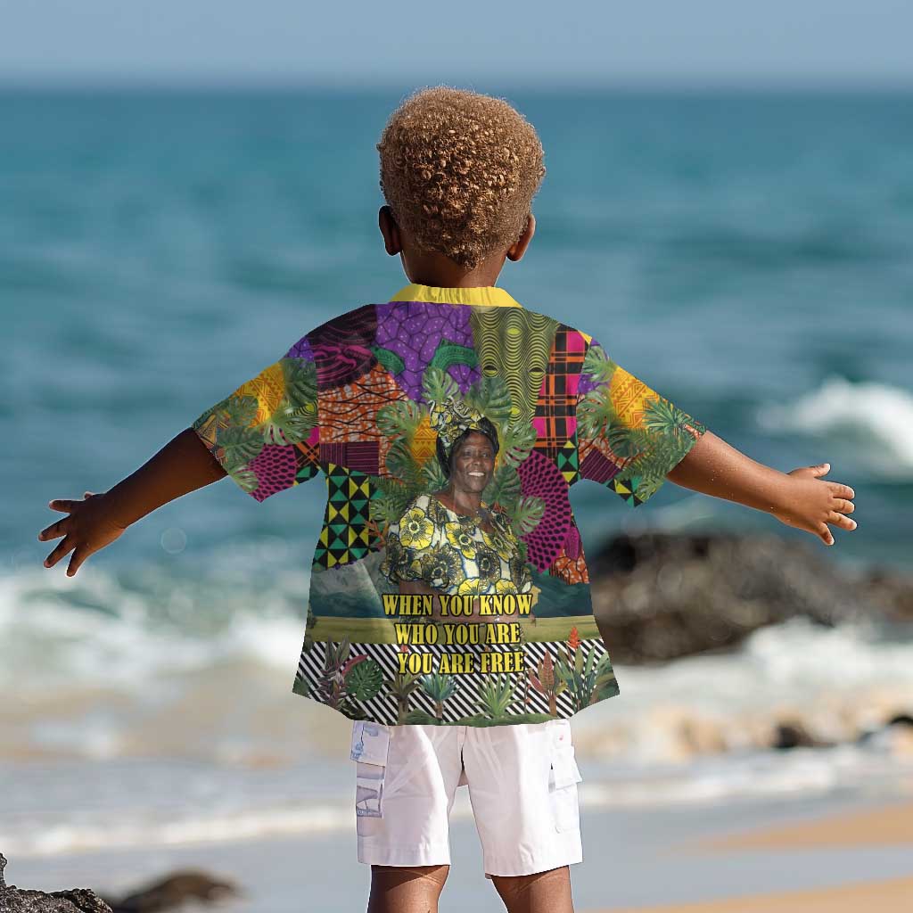 Wangari Maathai Kid Hawaiian Shirt Colorful Nature-Inspired Design Empowerment Quote African Print Environmental - Wonder Print Shop