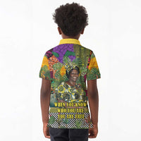 Wangari Maathai Kid Polo Shirt Colorful Nature-Inspired Design Empowerment Quote African Print Environmental - Wonder Print Shop