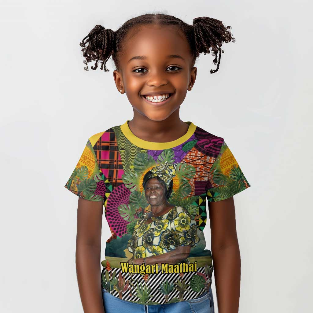 Wangari Maathai Kid T shirt Colorful Nature-Inspired Design Empowerment Quote African Print Environmental - Wonder Print Shop