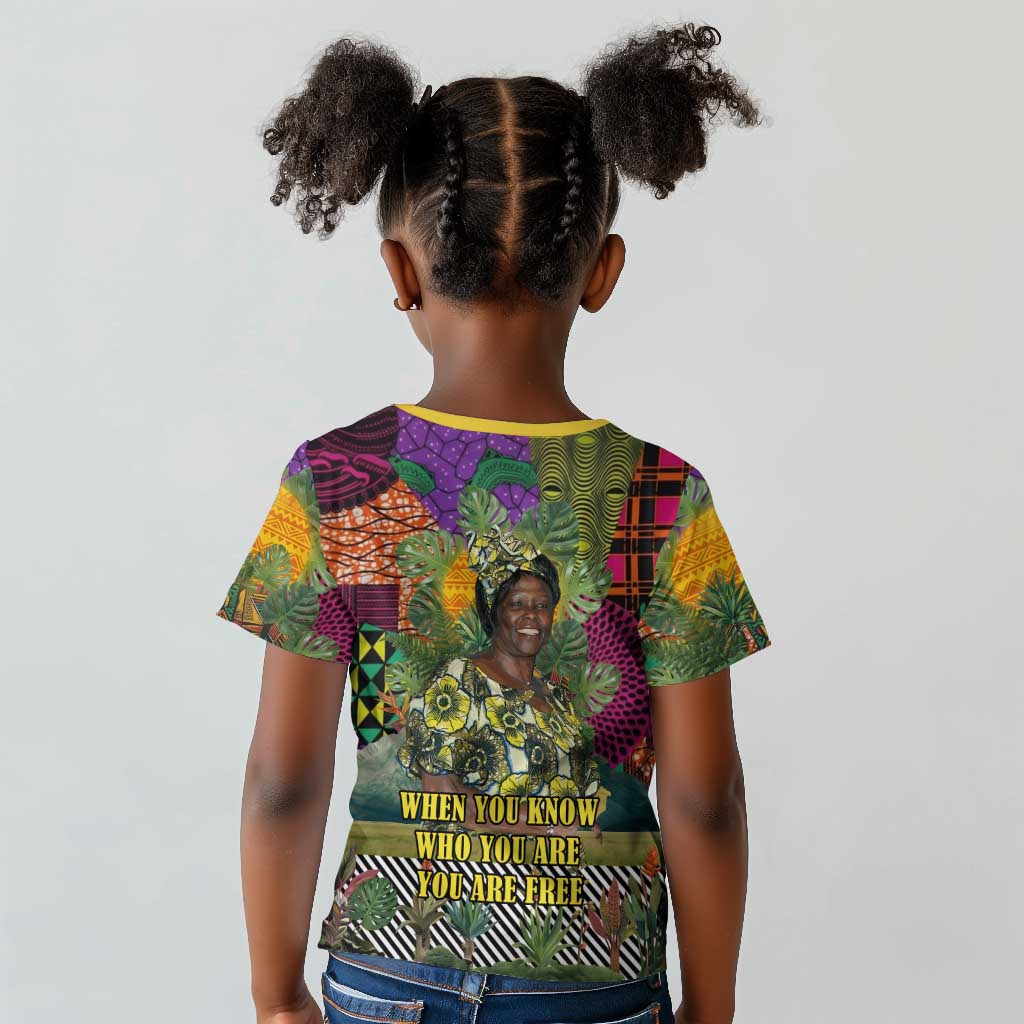 Wangari Maathai Kid T shirt Colorful Nature-Inspired Design Empowerment Quote African Print Environmental - Wonder Print Shop