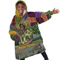 Wangari Maathai Kid Wearable Blanket Hoodie Colorful Nature-Inspired Design Empowerment Quote African Print Environmental - Wonder Print Shop