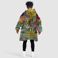 Wangari Maathai Kid Wearable Blanket Hoodie Colorful Nature-Inspired Design Empowerment Quote African Print Environmental - Wonder Print Shop