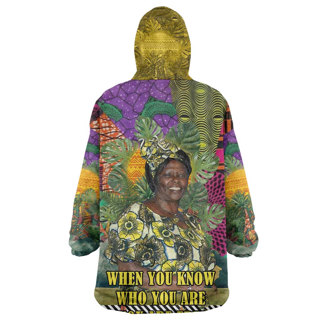 Wangari Maathai Kid Wearable Blanket Hoodie Colorful Nature-Inspired Design Empowerment Quote African Print Environmental - Wonder Print Shop