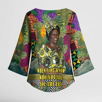 Wangari Maathai Kimono Sleeve Blouse Colorful Nature-Inspired Design Empowerment Quote African Print Environmental - Wonder Print Shop