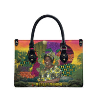 Wangari Maathai Leather Bag Colorful Nature-Inspired Design Empowerment Quote African Print Environmental - Wonder Print Shop