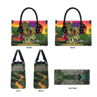 Wangari Maathai Leather Bag Colorful Nature-Inspired Design Empowerment Quote African Print Environmental - Wonder Print Shop