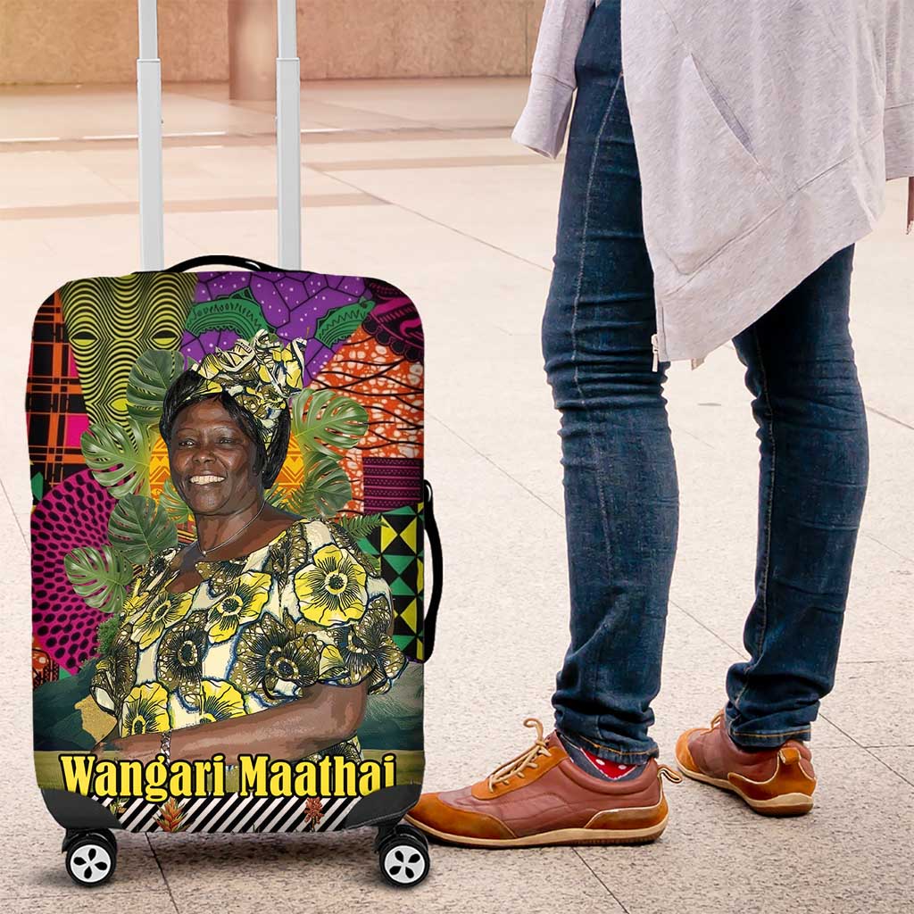 Wangari Maathai Luggage Cover Colorful Nature-Inspired Design Empowerment Quote African Print Environmental - Wonder Print Shop
