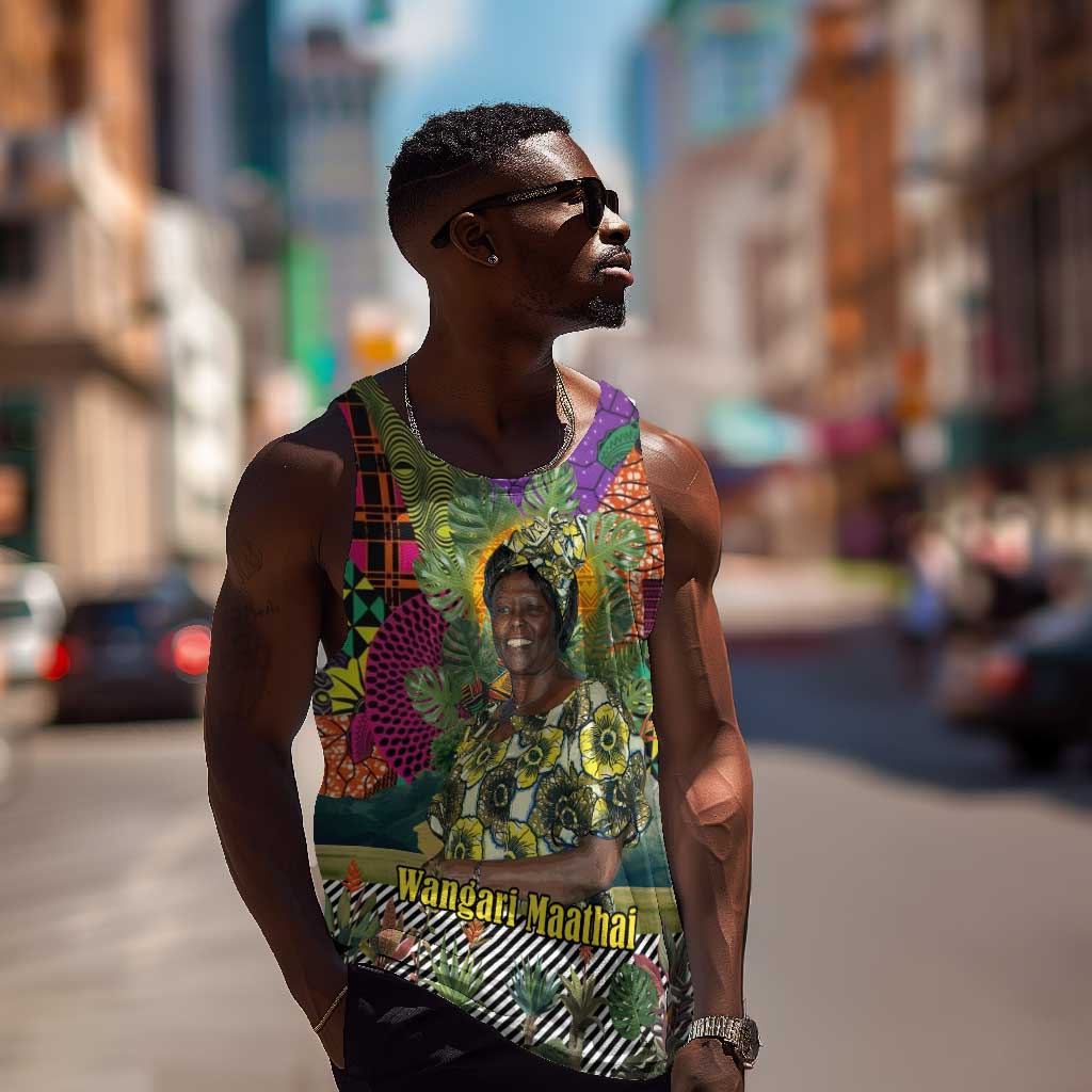 Wangari Maathai Men Tank Top Colorful Nature-Inspired Design Empowerment Quote African Print Environmental - Wonder Print Shop