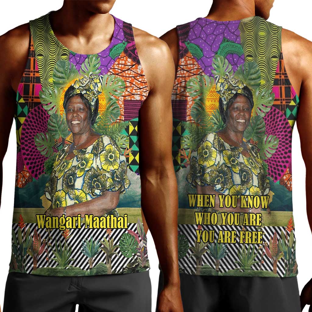 Wangari Maathai Men Tank Top Colorful Nature-Inspired Design Empowerment Quote African Print Environmental - Wonder Print Shop