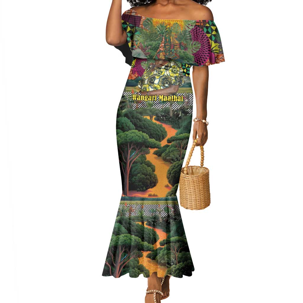 Wangari Maathai Mermaid Dress Colorful Nature-Inspired Design Empowerment Quote African Print Environmental - Wonder Print Shop