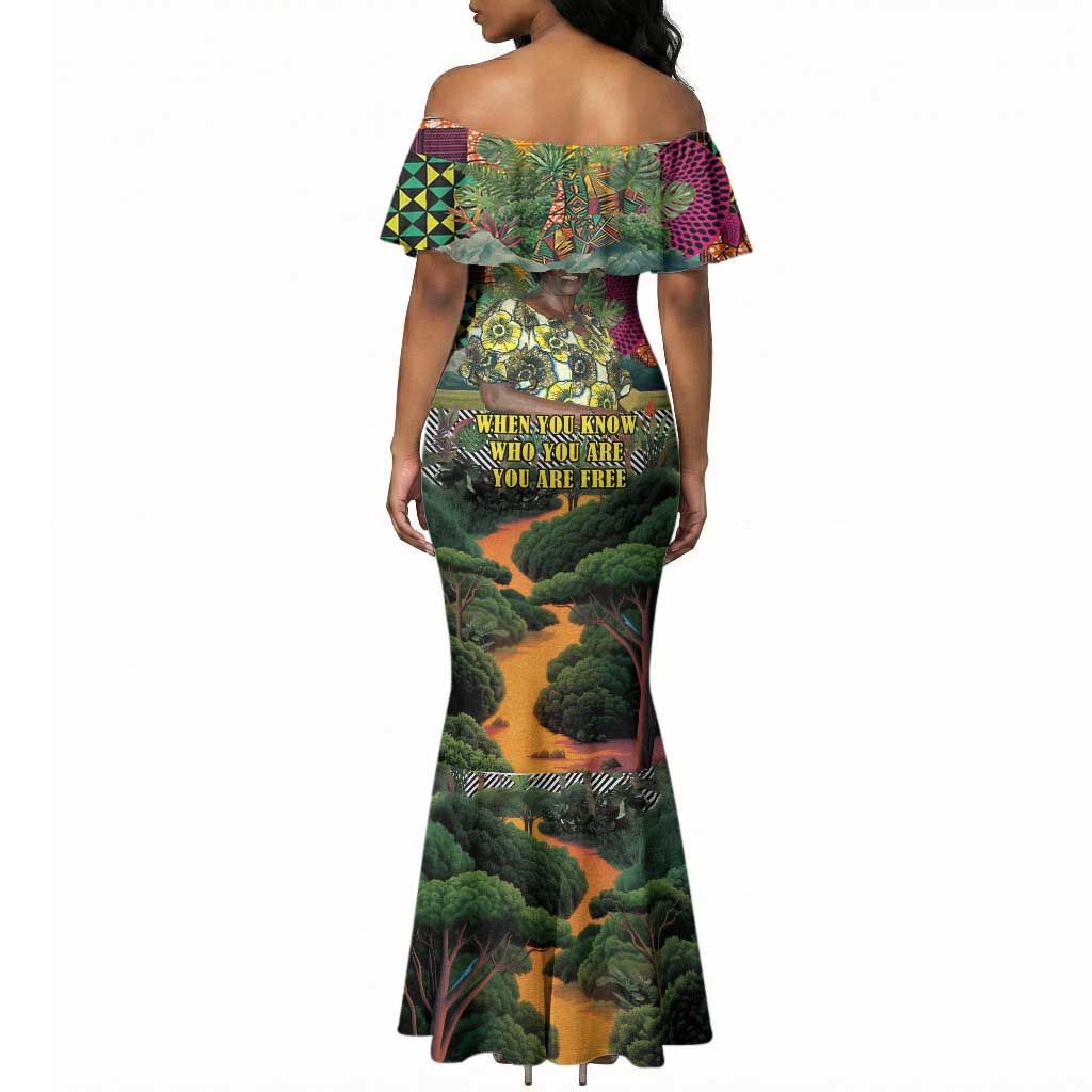Wangari Maathai Mermaid Dress Colorful Nature-Inspired Design Empowerment Quote African Print Environmental - Wonder Print Shop