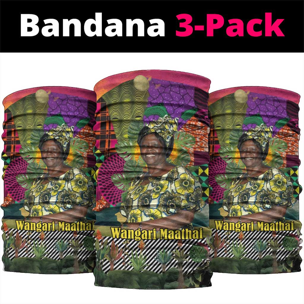 Wangari Maathai Neck Gaiter Colorful Nature-Inspired Design Empowerment Quote African Print Environmental - Wonder Print Shop