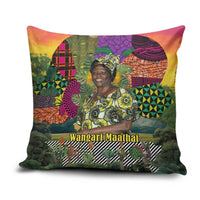 Wangari Maathai Pillow Cover Colorful Nature-Inspired Design Empowerment Quote African Print Environmental - Wonder Print Shop