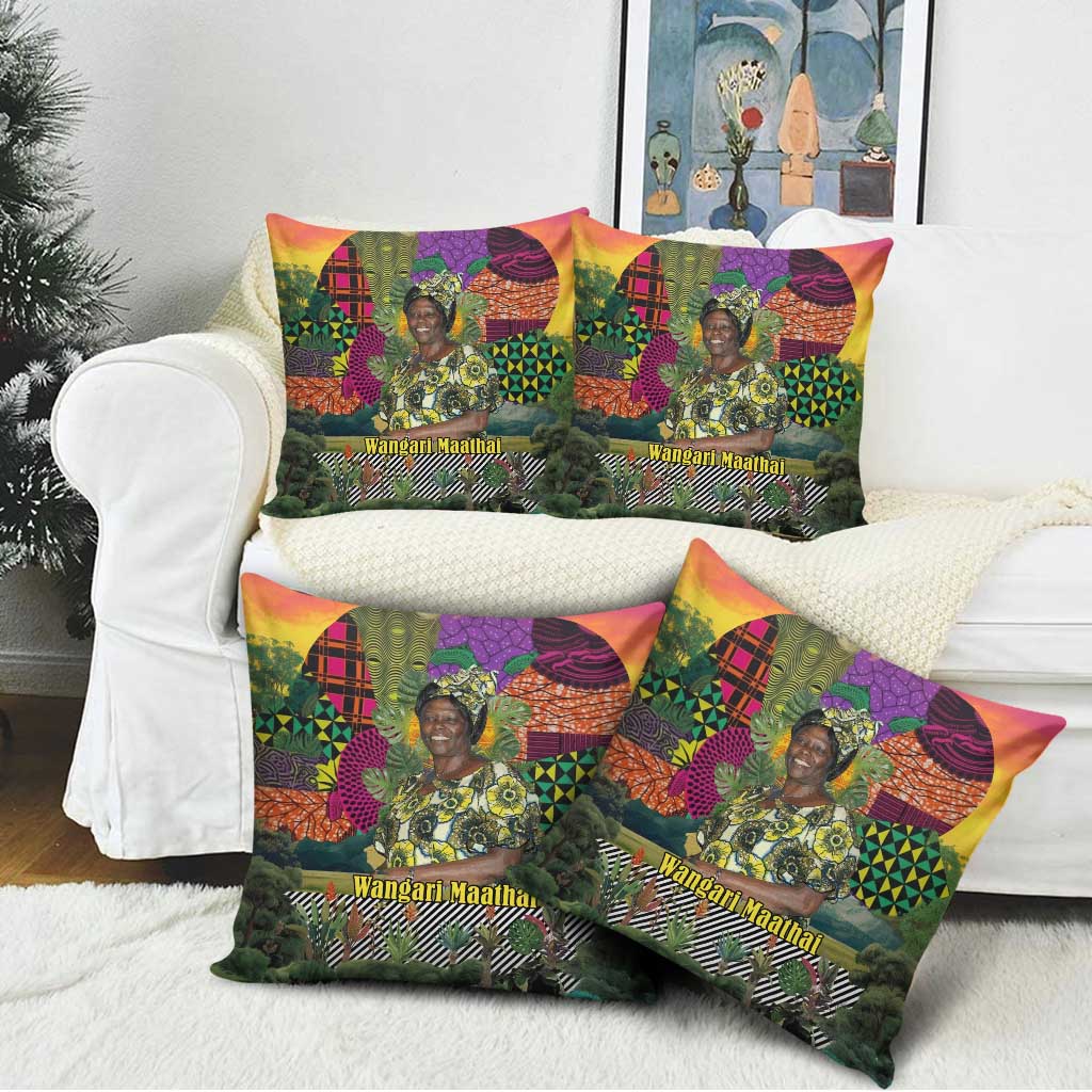 Wangari Maathai Pillow Cover Colorful Nature-Inspired Design Empowerment Quote African Print Environmental - Wonder Print Shop