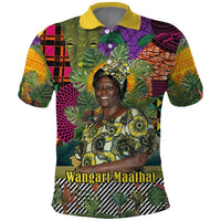 Wangari Maathai Polo Shirt Colorful Nature-Inspired Design Empowerment Quote African Print Environmental - Wonder Print Shop