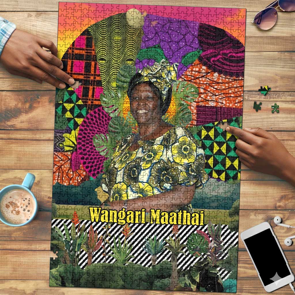 Wangari Maathai Puzzle Colorful Nature-Inspired Design Empowerment Quote African Print Environmental - Wonder Print Shop