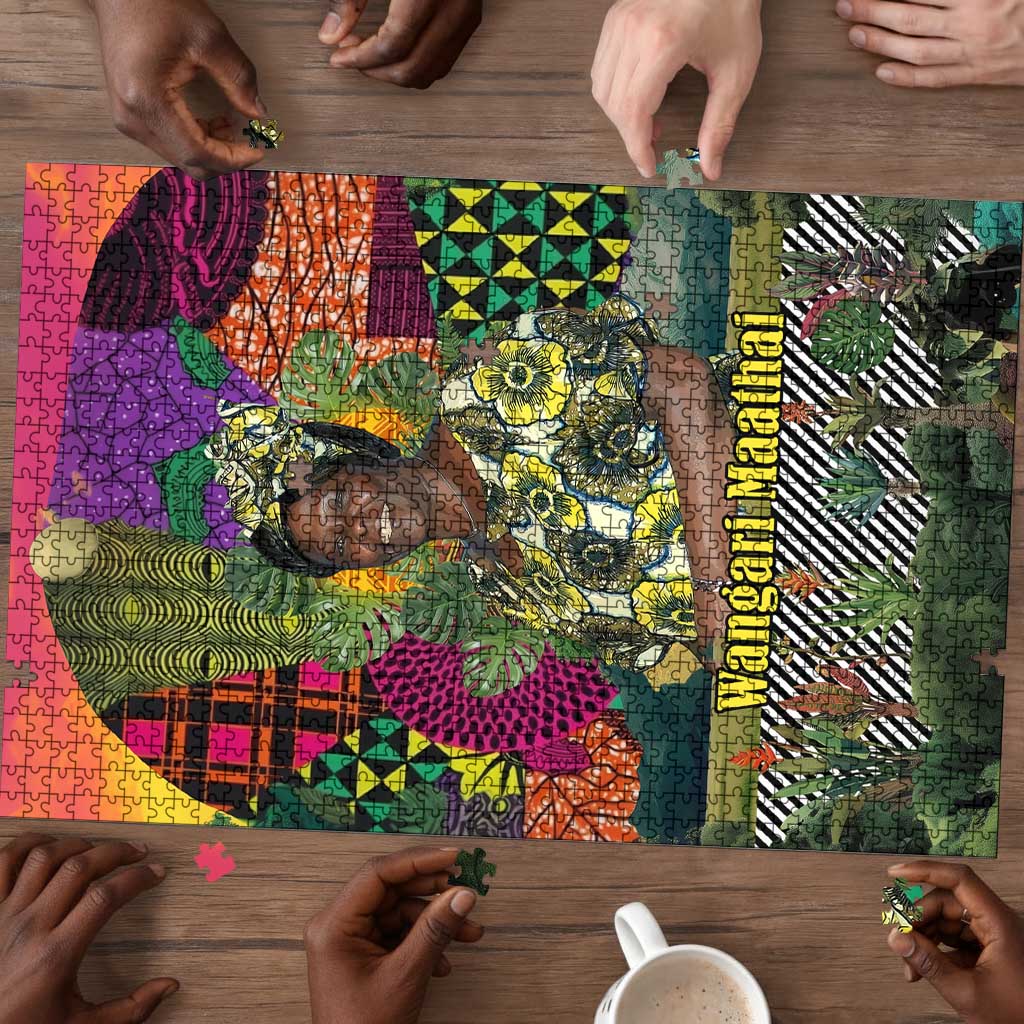 Wangari Maathai Puzzle Colorful Nature-Inspired Design Empowerment Quote African Print Environmental - Wonder Print Shop