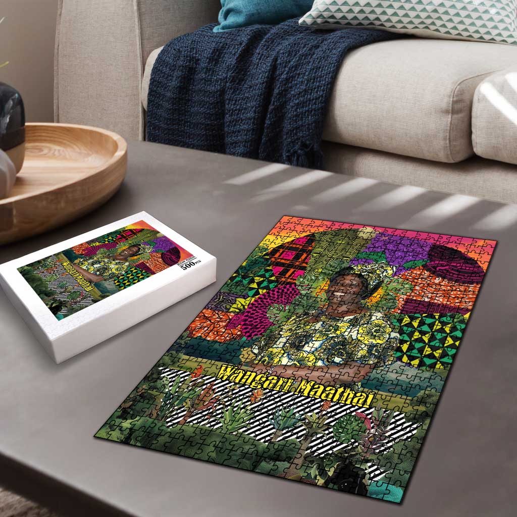 Wangari Maathai Puzzle Colorful Nature-Inspired Design Empowerment Quote African Print Environmental - Wonder Print Shop
