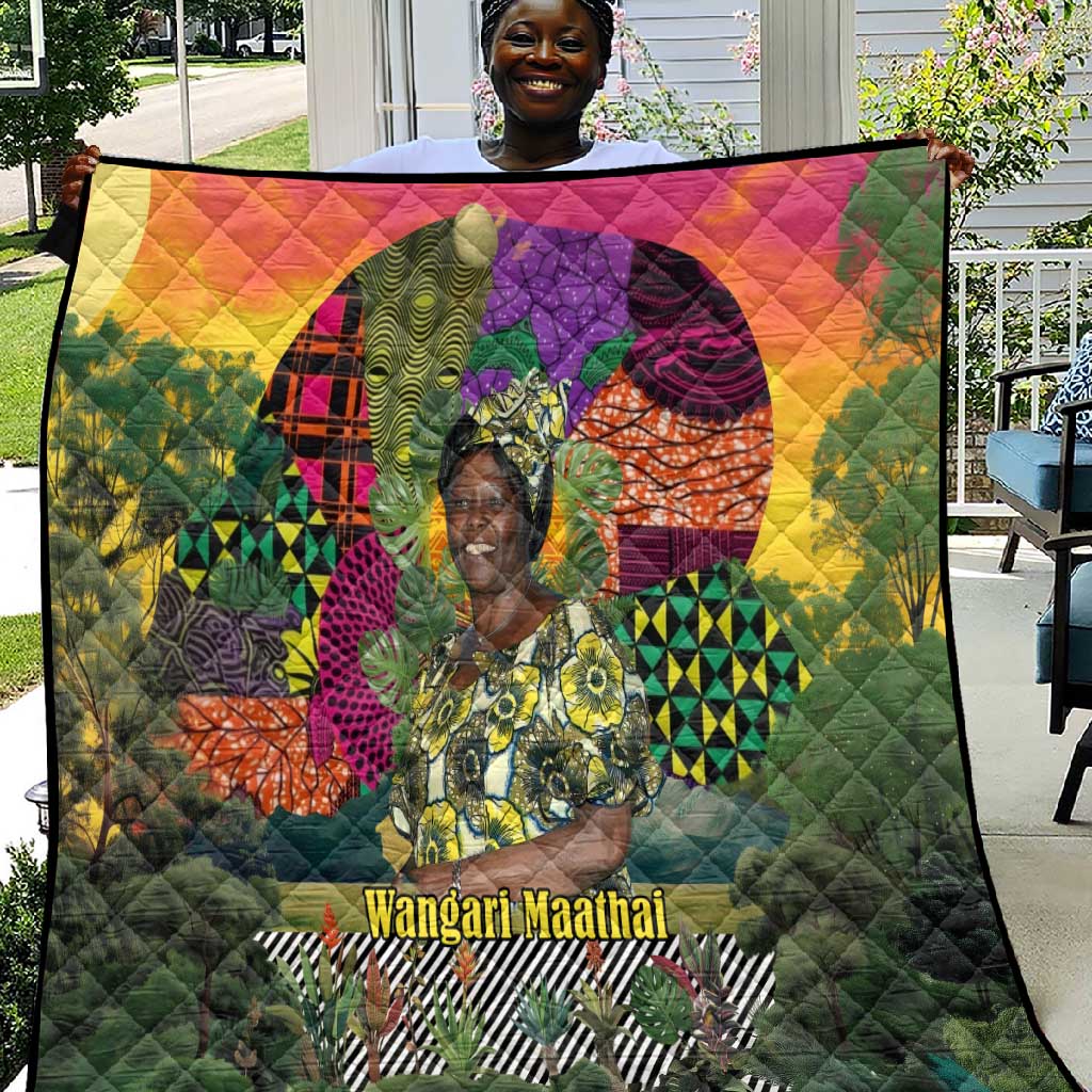Wangari Maathai Quilt Colorful Nature-Inspired Design Empowerment Quote African Print Environmental - Wonder Print Shop