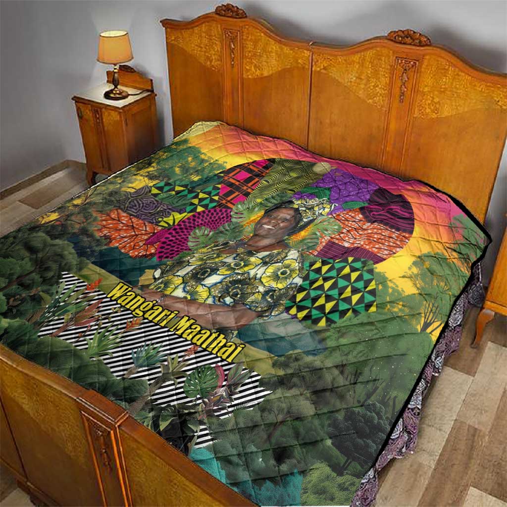 Wangari Maathai Quilt Colorful Nature-Inspired Design Empowerment Quote African Print Environmental - Wonder Print Shop