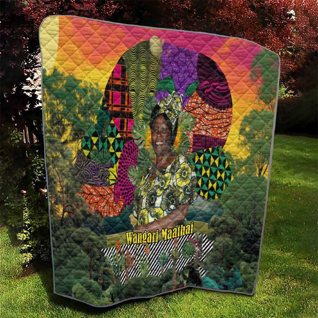 Wangari Maathai Quilt Colorful Nature-Inspired Design Empowerment Quote African Print Environmental - Wonder Print Shop