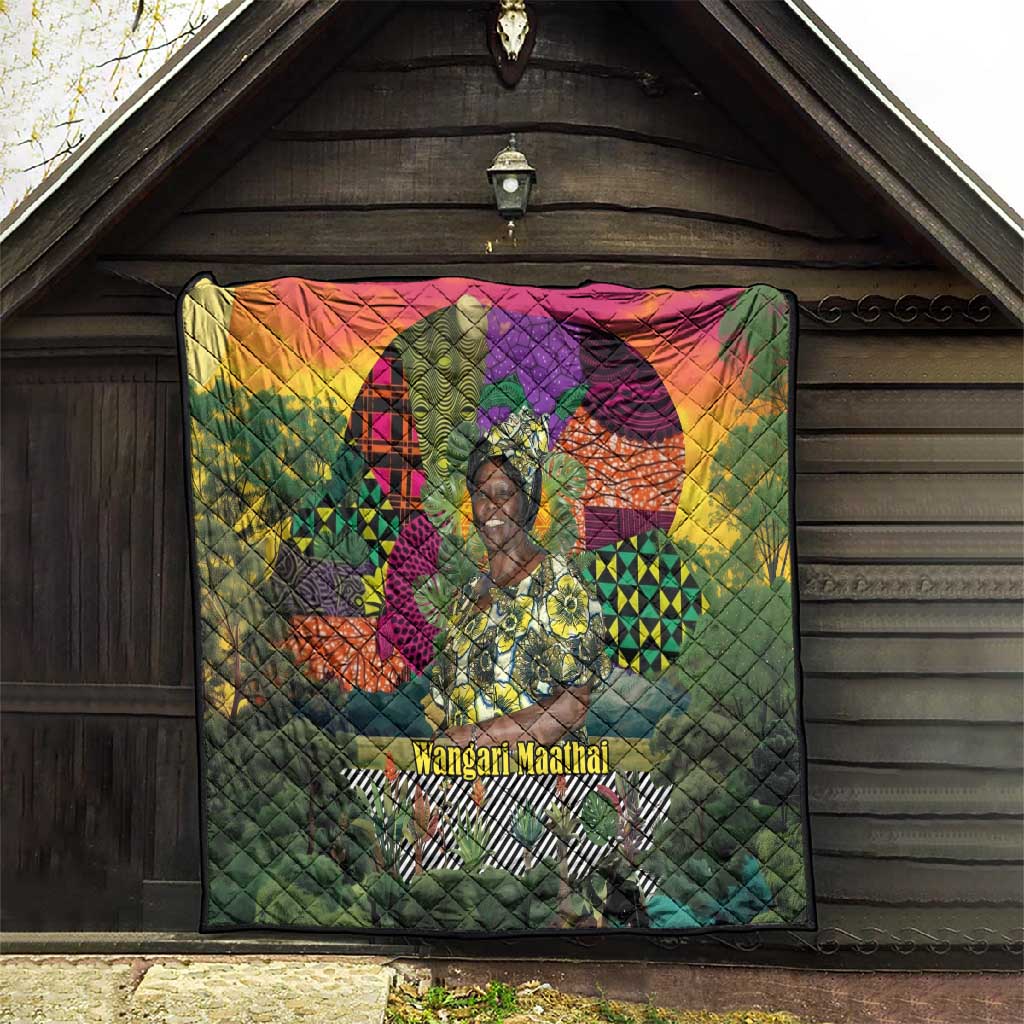 Wangari Maathai Quilt Colorful Nature-Inspired Design Empowerment Quote African Print Environmental - Wonder Print Shop