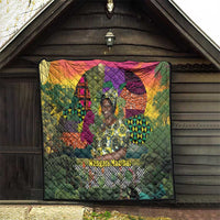 Wangari Maathai Quilt Colorful Nature-Inspired Design Empowerment Quote African Print Environmental - Wonder Print Shop