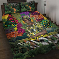 Wangari Maathai Quilt Bed Set Colorful Nature-Inspired Design Empowerment Quote African Print Environmental - Wonder Print Shop