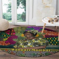 Wangari Maathai Round Carpet Colorful Nature-Inspired Design Empowerment Quote African Print Environmental - Wonder Print Shop