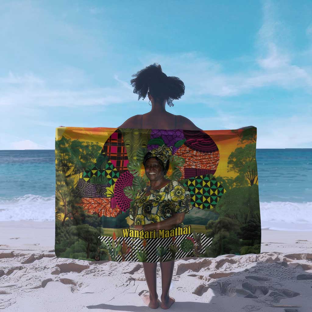Wangari Maathai Sarong Colorful Nature-Inspired Design Empowerment Quote African Print Environmental - Wonder Print Shop