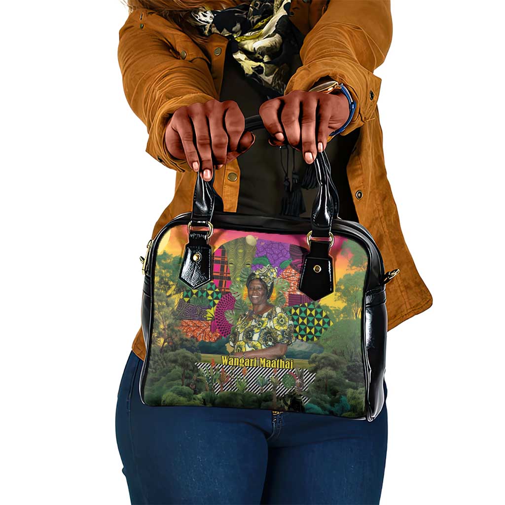 Wangari Maathai Shoulder Handbag Colorful Nature-Inspired Design Empowerment Quote African Print Environmental - Wonder Print Shop